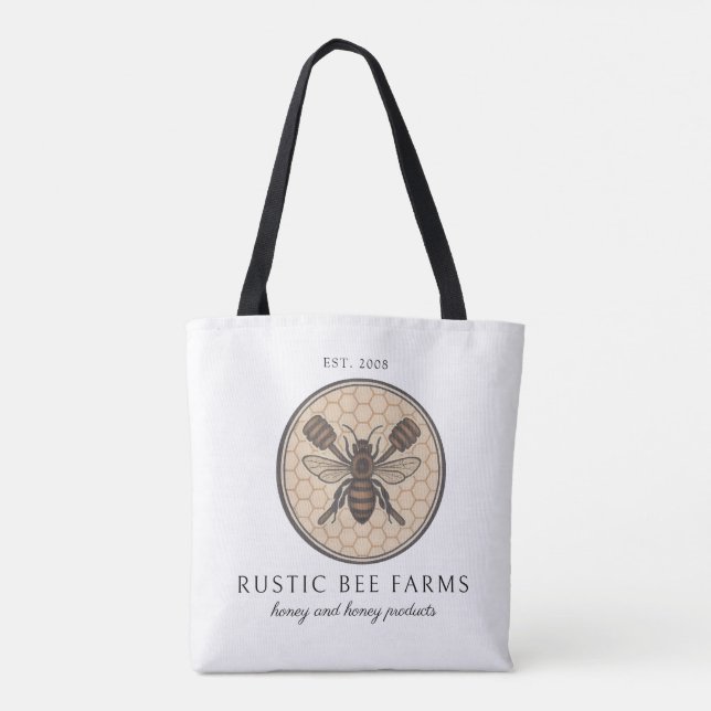 Bolsa Tote Rustic Honey Bee Beekeeper Apiary (Verso)