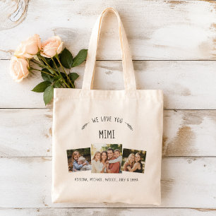 Bolsa Tote Rustic NÓS TE AMAMOS MIMI Avô Colagem Fotográfi