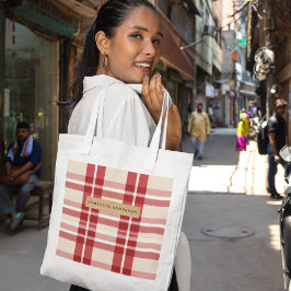 Bolsa Tote Rustic Reverie | Embalagem da Xadrez vermelha da f