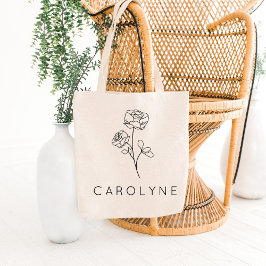 Bolsa Tote Rustic Wildflower Bridesmaid Name