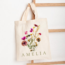 Bolsa Tote Rustic Wildflower Bridesmaid Name