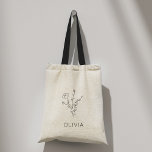 Bolsa Tote Rustic Wildflower Bridesmaid Nome Tote Bag<br><div class="desc">Esta adorável mochila de tote,  estilo rústico,  com buquê floral de flor selvagem esboçado e o nome da dama de honra será excelente para o obrigado que você dá ou favorece da noiva e para o fim de semana da solteira.</div>