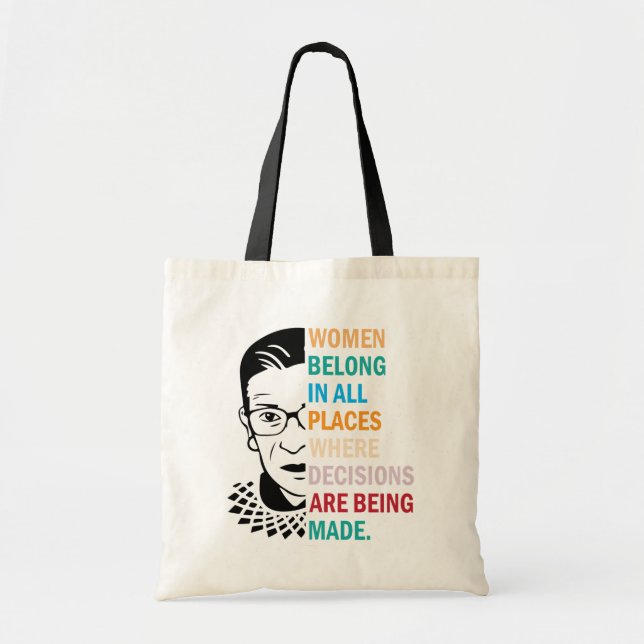 Bolsa Tote Ruth Bader Ginsburg, as mulheres pertencem a todos (Frente)