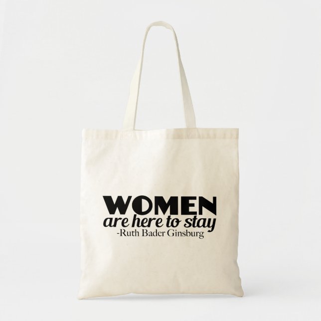 Bolsa Tote Ruth Bader Ginsburg Citação Feminista sobre as Mul (Frente)