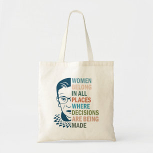 Bolsa Tote Ruth Bader Ginsburg, mulheres em todos os lugares