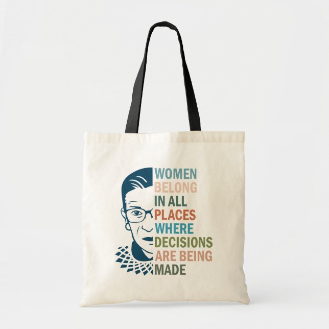 Bolsa Tote Ruth Bader Ginsburg, Mulheres Pertencem a Todos os (Frente)