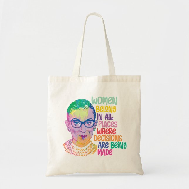 Bolsa Tote Ruth Bader Ginsburg Mulheres Pertencem A Todos Os  (Frente)