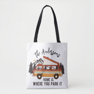 Bolsa Tote RV Camping Tent Trailer Home é onde você o estacio
