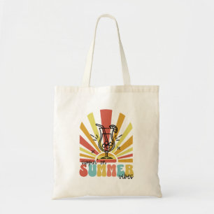 Bolsa Tote Saboreando as Vibrações de Verão, Sol Retro, Copo