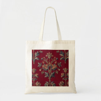 Bolsa Tote Sac broderie medievale fleurie en rouge bordeaux