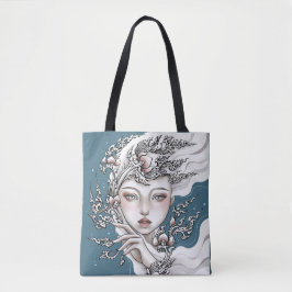 Bolsa Tote Sac fourre-tout Déesse du lotus Thailandais bleu