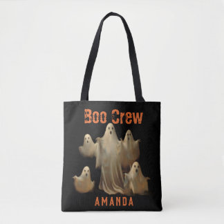 Bolsa Tote Saca Boo Crew Nome Personalizado Halloween