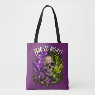 Bolsa Tote Saca Boo Ze Night Gótico do Crânio do Coquetel