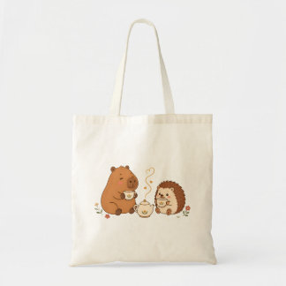 Bolsa Tote Saca Capivara Ourico-cacheiro Amigos Hora do Chá T