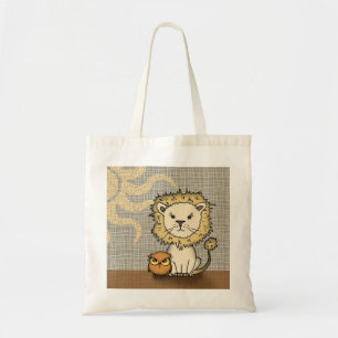 Bolsa Tote Saca Cute de Leão e Coruja