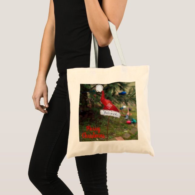 Bolsa Tote Saca da Crença no Chapéu do Papai Noel (Frente (produto))