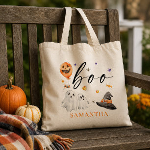 Bolsa Tote Saca de água-forte Fantasma Halloween Truque ou Tr