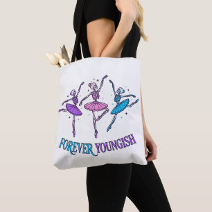 Bolsa Tote Saca de Aniversário de Bailarina Esqueleto Para Se