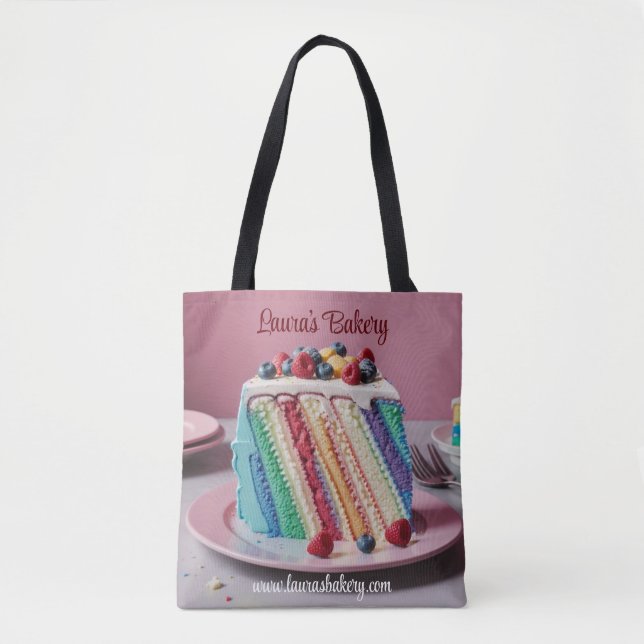 Bolsa Tote Saca de Bolo de Arco-íris para Confeiteiros Gourme (Frente)