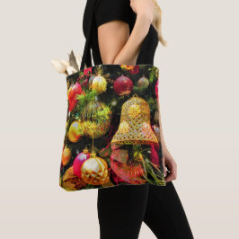Bolsa Tote Saca de colagem artística festiva da árvore de Nat