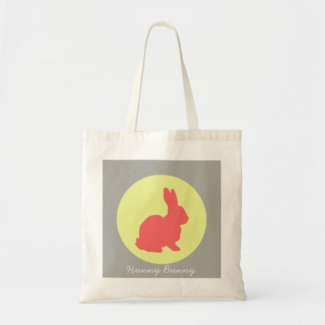 Bolsa Tote Saca de Compras Cores Pastel Funky Hunny Bunny (Frente)