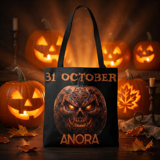 Bolsa Tote Saca de compras CUSTOM 31 de outubro Abóbora Assus