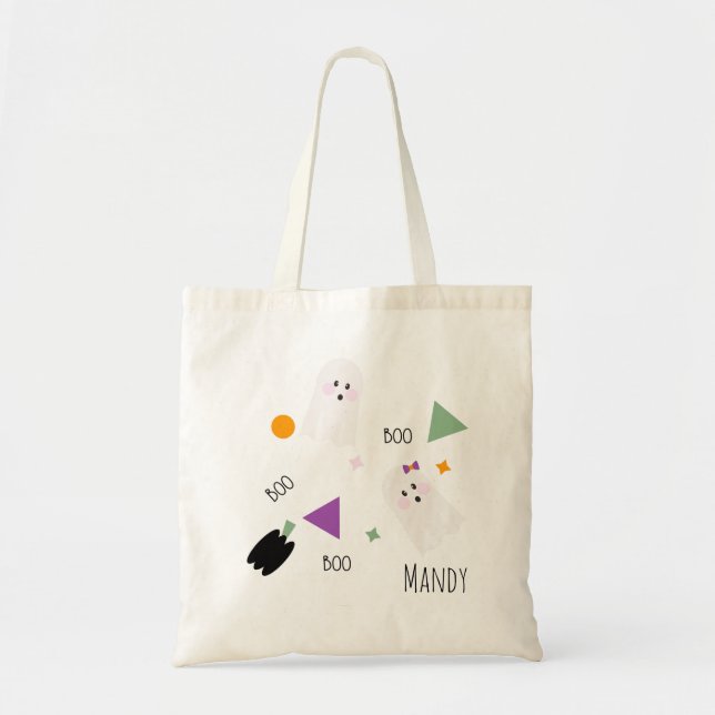 Bolsa Tote Saca de compras de confeite doce fantasma fofo (Frente)