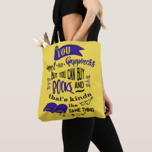 Bolsa Tote Saca de compras de livros de citações de felicidad