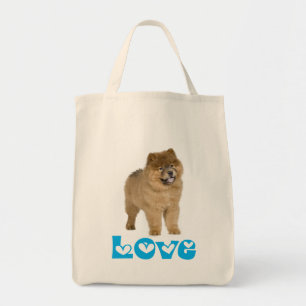 Bolsa Tote Saca de Compras em Tecido com Cachorro Chow Chow F