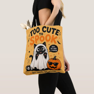 Bolsa Tote Saca de compras engraçada de Halloween para gatos