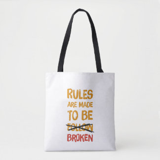 Bolsa Tote Saca de compras engraçado com citação As Regras Sã