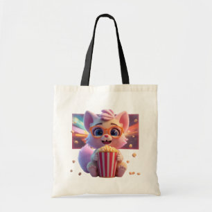 Bolsa Tote Saca de Compras Kitty Pipoca Fofa