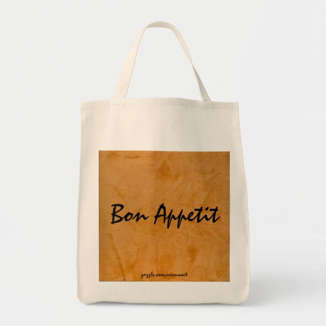 Bolsa Tote Saca de Compras Laranja Toscana Bon Appetit (Frente)