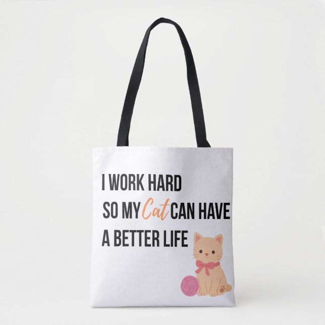 Bolsa Tote Saca de Compras para Amante de Gatos Fofos (Frente)