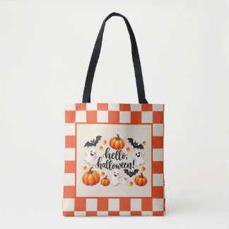 Bolsa Tote Saca de compras personalizada com abóbora fantasma