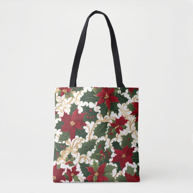 Bolsa Tote saca de compras plantas de natal em profusão (Frente)
