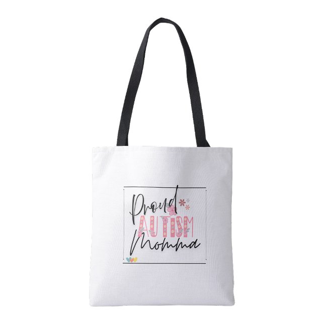 Bolsa Tote Saca de compras reutilizável Proud Autism Momma (Proud Autism Momma Shopping reusable tote bag)