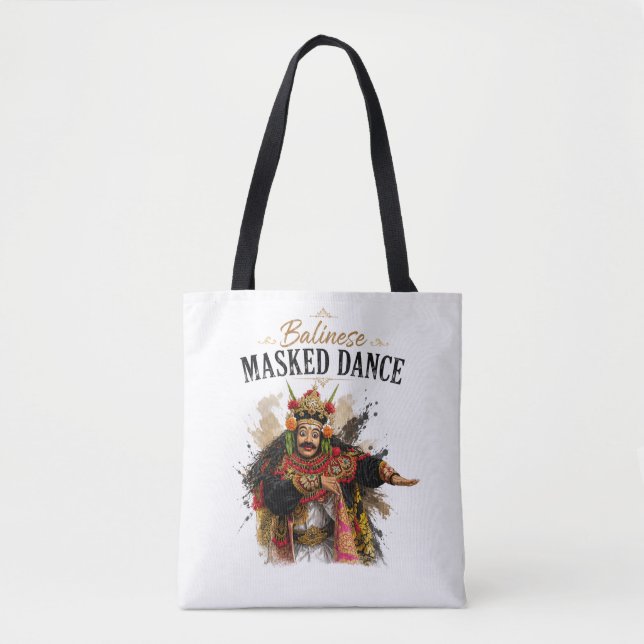 Bolsa Tote Saca de Dança Mascarada Balinesa (Frente)