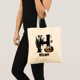 Bolsa Tote Saca de doces de Halloween fofa inicial H Trick or