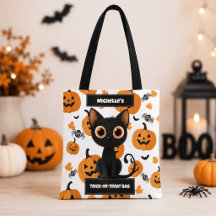Saca de Doces Personalizada – Gato Preto Fofo