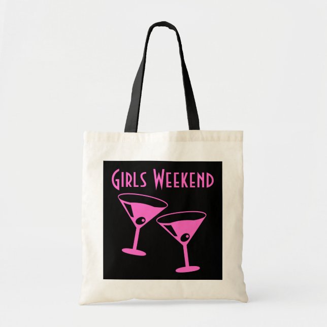 Bolsa Tote Saca de festa de fim de semana para meninas com co (Frente)