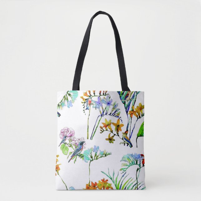 Bolsa Tote Saca de flora e fauna tropical (Frente)