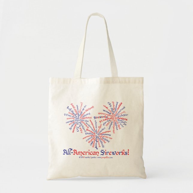 Bolsa Tote Saca de Fogos de Artifício Totalmente Americano (Frente)