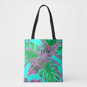 Bolsa Tote Saca de gelo tropical de folha de palmeira e coleu