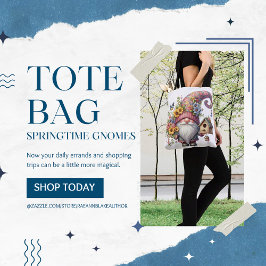 Bolsa Tote Saca de Gnome da Primavera