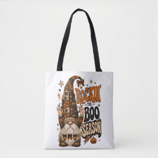 Bolsa Tote Saca de Gnome Retro de Halloween |  Rockin' o Boo