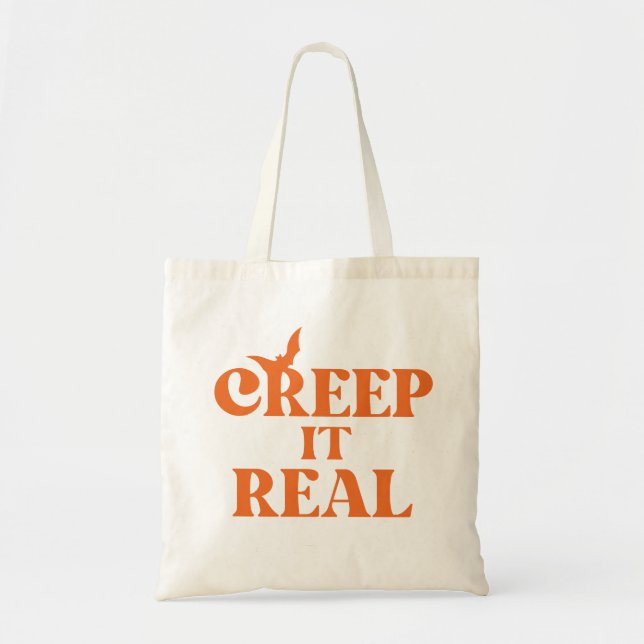 Bolsa Tote Saca de Halloween Creep It Real Outono (Frente)