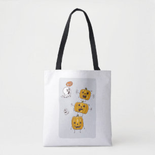 Bolsa Tote Saca de Halloween de Abóboras e Fantasmas