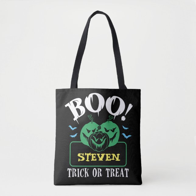 Bolsa Tote Saca de Halloween de Doces e Guloseimas Personaliz (Frente)