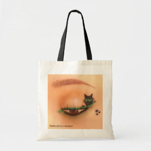 Bolsa Tote Saca de Halloween de Gato Preto Assustador